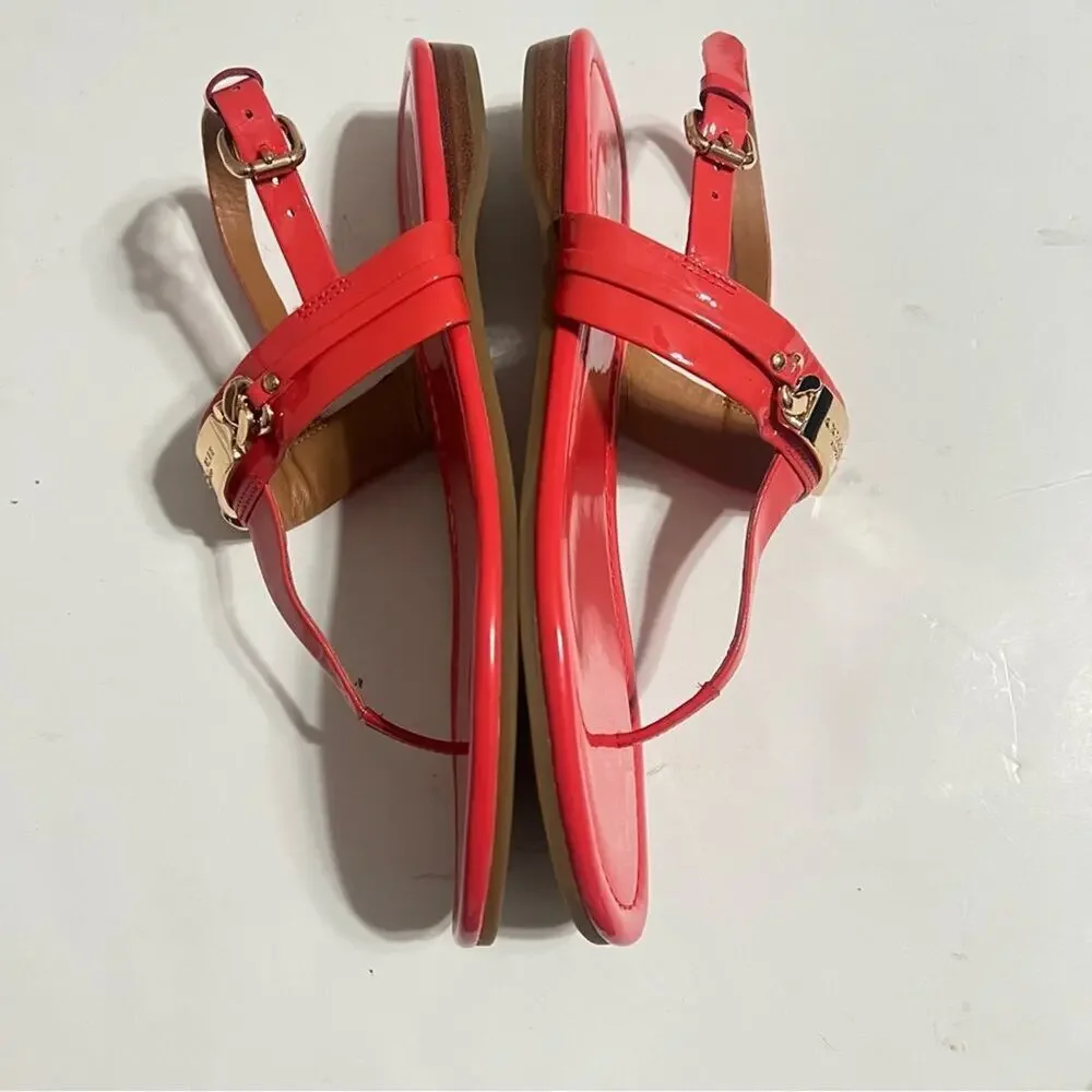 COACH CATERINE LOGO HARDWARE FLAT SANDALS